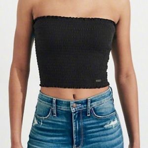 Hollister Black Ribbed Tube Top